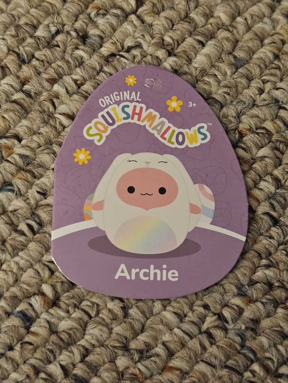 Squishmallow Easter Archie Axolotl Bio Tag